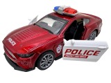 Macheta Ford Mustang de politie rosu cu sunet lumini resort 1/43