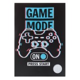 Caiet de matematică A4, 80 de coli, copertă neagră cu imprimeu Game Mode, CMCLASS