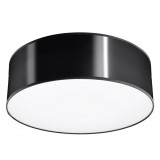 Lustră De Tavan Arena Negru Pvc 1 Bec Rotund Minimalist De Interior
