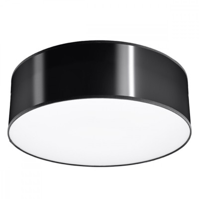 Lustră De Tavan Arena Negru Pvc 1 Bec Rotund Minimalist De Interior foto