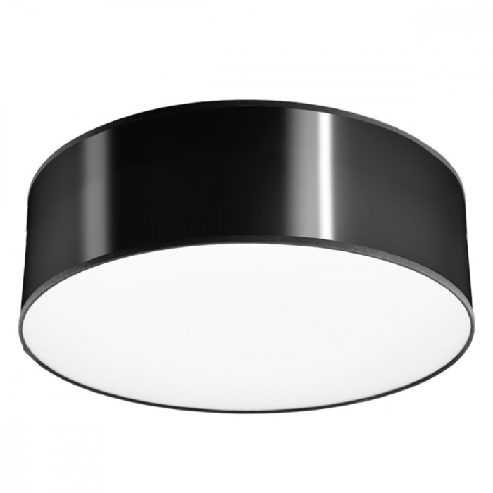 Lustră De Tavan Arena Negru Pvc 1 Bec Rotund Minimalist De Interior