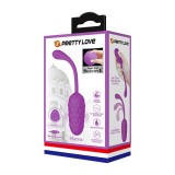 Ou Vibrator Pretty Love Marina, Silicon, Reincarcabil USB, 12 Vibratii, Rezistent Apa, Violet, 3.5cm