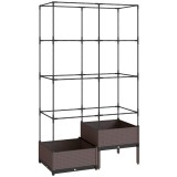 Outsunny Pat &icirc;nălțat cu cutie de plantare și spalier, orificii de drenaj, ghiveci din plastic 100 x 50 x 174 cm | Aosom Romania