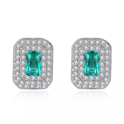 Cercei ARGINT Green Crystal Luxury Arg398G foto