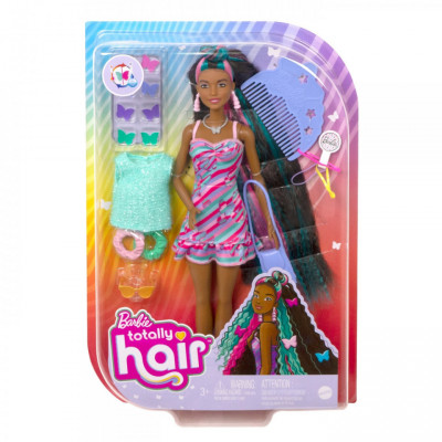 Barbie totally hair papusa barbie curcubeu foto