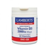 Lamberts Vitamin D3 Vitamina pentru &Icirc;ntărirea Sistemului Imunitar &amp; Sănătatea Oaselor 2000iu 30 capace