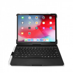 Husa Dux Ducis pentru Apple Ipad Pro 11 inch cu tastatura LED wireless bluetooth rotativa 360 cu functie auto sleep si suport pentru stylus, negru foto