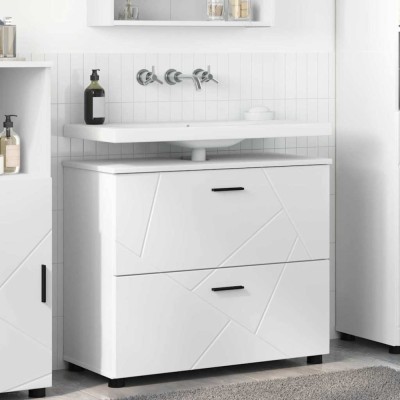 vidaXL Dulap de Baie cu sertar Alb 76.5 x 35 x 64 cm Lemn compozit 883294 foto