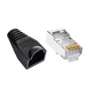 Set 30 x mufa ecranata + manson de protectie, RJ45, CAT5 CAT6, 8 pini 8P8C, negru