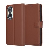 Husa pentru Honor 90, Techsuit, Leather Folio, Maro