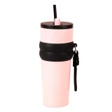 Termos din otel inoxidabil, 710ml - cupa pentru masina, o singura pipeta - pink, Oem
