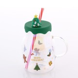 Cana transparenta cu motive de sarbatori 530 ml