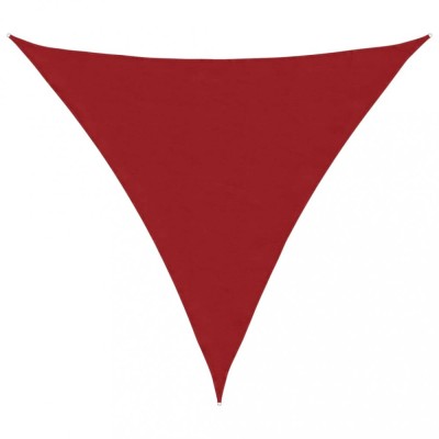 Parasolar, rosu, 4x4x4 m, tesatura oxford, triunghiular foto