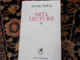 N. Balota - Arta lecturii - cu dedicatia autorului