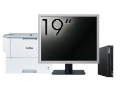 Pachet Calculator Second Hand Lenovo M80q Mini PC, Intel Core i5-10400T 2.00 - 3.60GHz, 16GB DDR4, 256GB SSD + Monitor 19&amp;quot; &amp; Imprimanta Brother H