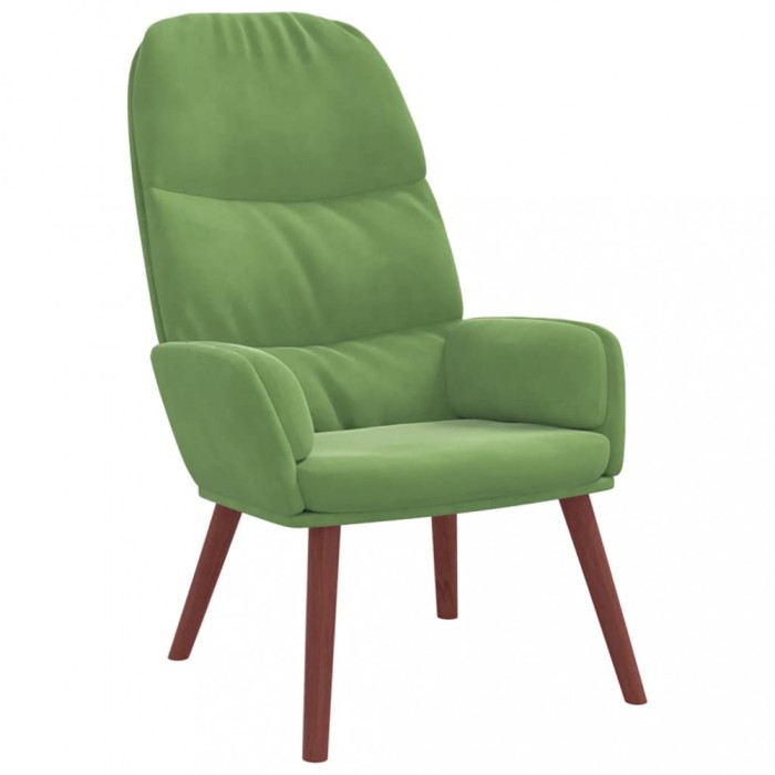 Scaun de relaxare, verde deschis, catifea