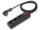 Prelungitor alimentare AS SCHWABE 3G1,5mm2 2m 3 prize 16A PVC negru 11392