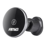 Suport auto telefon AMiO My Mag 15W cu incarcare wireless Qi si MagSafe, montare la grila ventilatie, rotire 360, USB-C, 5V/2A 9V/2A 12V/1.5A