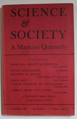 SCIENCE and SOCIETY , A MARXIAN QUATERLY , SUMMER , NO. 4 , 1987 , PREZINTA SUBLINIERI * foto