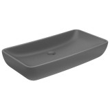 Cumpara ieftin Chiuveta de lux gri inchis mat 71x38 cm ceramica dreptughiular