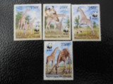 Niger-Fauna wwf,girafe-serie completa,nestampilate MNH