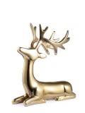 Figurina Ren Craciun aluminiu auriu 14x5x15,5h