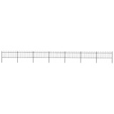 vidaXL Gard de grădină cu v&acirc;rf circular din oțel, 1248 x 80 cm, negru 277653