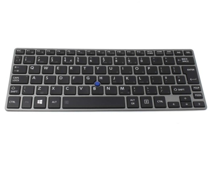 Tastatura Toshiba Gri Portege Z30 A 1F7 Rama iluminata backlit, Portege Z30 A 1FP Rama iluminata backlit,