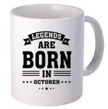 Cana alba personalizata &quot; Legends are born in October&quot;, INOVATIX&reg;. 330ml, Oem