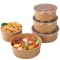 Bol salata kraft cu capac transparent, 1300ml, set 50 buc