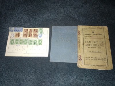 TITLU DE PROPRIETATE 1938 CARNET DE ASIGURARE 1940 CARTE DE LUCRATOR 1939 CARNET RADIO TELEVIZOR foto