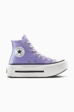 Converse teniși Chuck Taylor All Star Lift Double Stack culoarea violet, A15206C