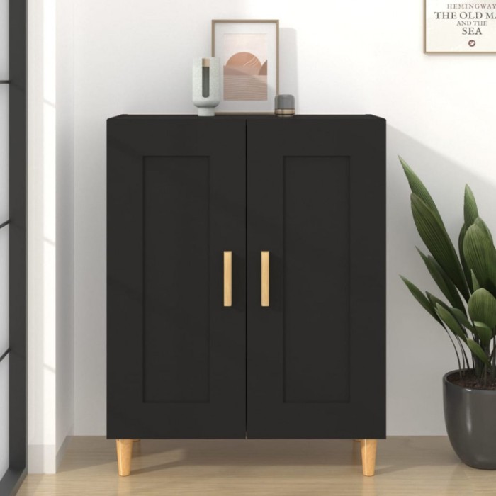 vidaXL Servantă, negru, 69,5x34x90 cm, lemn compozit