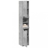 vidaXL Dulap de baie, gri beton, 32x34x188,5 cm, lemn compozit