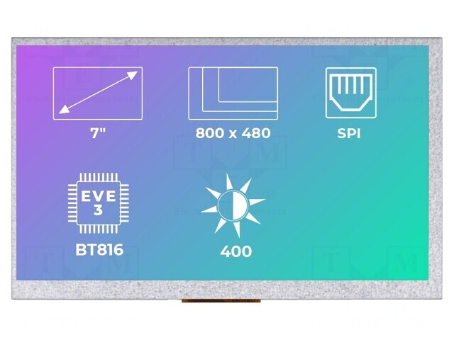 Afișaj TFT LED 7&quot; 800x480 400cd/m2