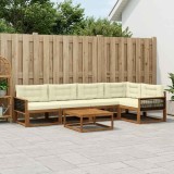 vidaXL Set de canapele de exterior cu pernă 6 pcs Natural și Crem 3382583