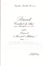 M3 C18 - 1965 - Brevet - Ordinul Meritul militar - clasa a II - a - RSR foto