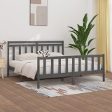 VidaXL Cadru de pat, gri , 200x200 cm, lemn masiv de pin