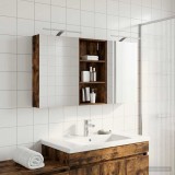 vidaXL Set dulap baie cu raft 3 pcs 140 x 14,5 x 70 cm Lemn compozit 3403788