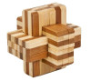 Joc logic IQ din lemn bambus Block cross, Fridolin