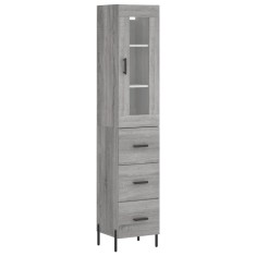 Dulap inalt, gri sonoma, 34,5x34x180 cm, lemn prelucrat