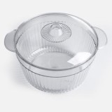 Salatiera din Plastic cu Capac, 3.8L, Transparenta, cu Manere, CMCLASS