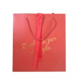 Punga de cadou rosie cu mesaj 33 cm