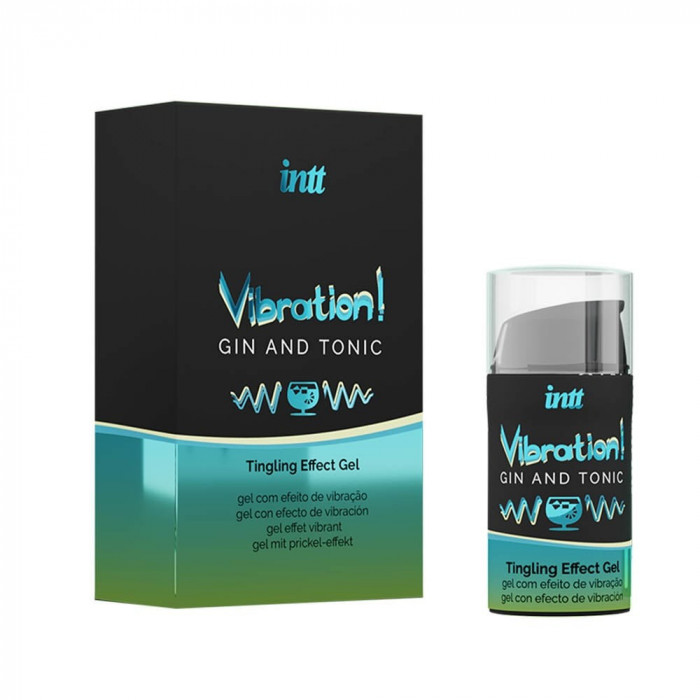 VIBRATION GIN &amp; TONIC - Gel Afrodiziac Unisex cu Efect de &Icirc;ncălzire,15 ml
