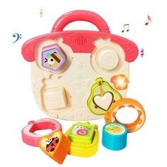 Jucarie interactiva Busy board, joc potrivire fructe, 9 in 1, distractie si dezvoltare pentru micii
