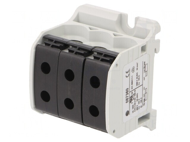 Conector Șine 50mm2 cu 6 Borne Negru