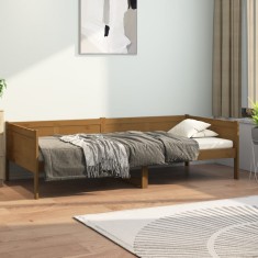 vidaXL Pat de zi, maro miere, 90x190 cm, lemn masiv de pin 820250