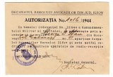 QW13 13 - 1944 - Autorizatie avocat de posesie aparate radio-receptie, Romania 1900 - 1950, Documente