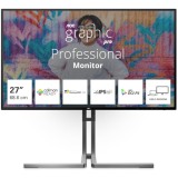 Monitor AOC LED Nano IPS 27, 4K UHD, 60Hz, 4ms GtG, HDMI 2.0, DP 1.4, USB Type-C, DCI-P3 98%, FlickerFree, Low Blue, Speakers, Pivot, USB hub, Negru,