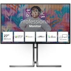 Monitor AOC LED Nano IPS 27, 4K UHD, 60Hz, 4ms GtG, HDMI 2.0, DP 1.4, USB Type-C, DCI-P3 98%, FlickerFree, Low Blue, Speakers, Pivot, USB hub, Negru,